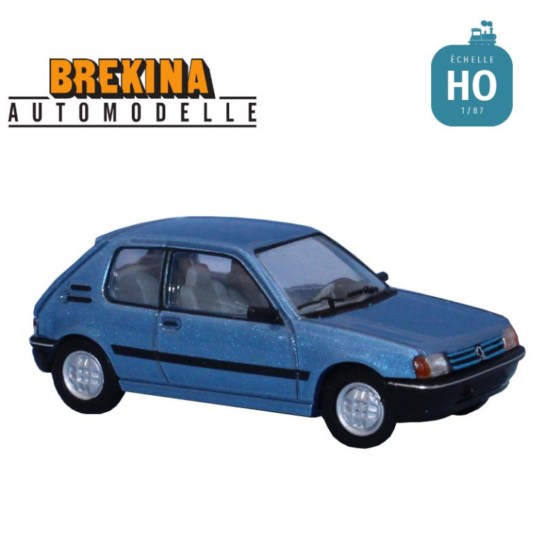 Peugeot 205 XR Bleu Topaze métallisé HO Brekina 6303 - Maketis