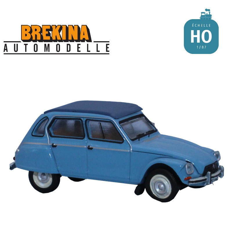 Citroën Dyane 6 Capote fermée Bleu cristal HO Brekina 7610 - Maketis