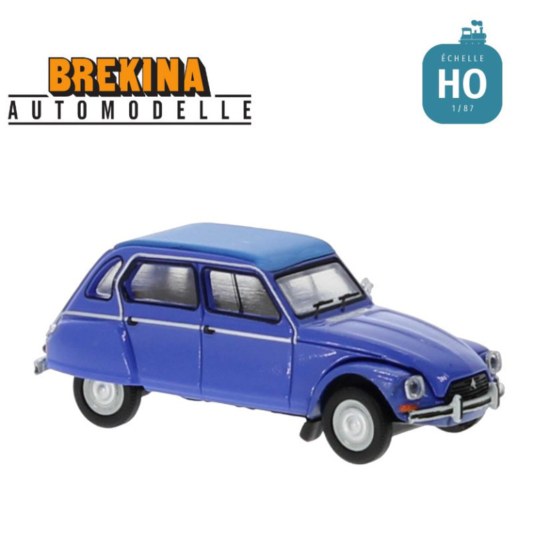 Citroën Dyane 6 Capote fermée Bleu myosotis HO Brekina 7611 - Maketis