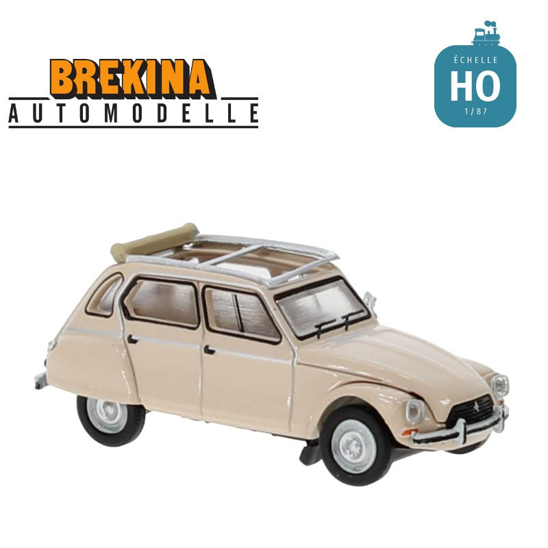 Citroën Dyane 6 Capote ouverte Beige érable HO Brekina 7620 - Maketis