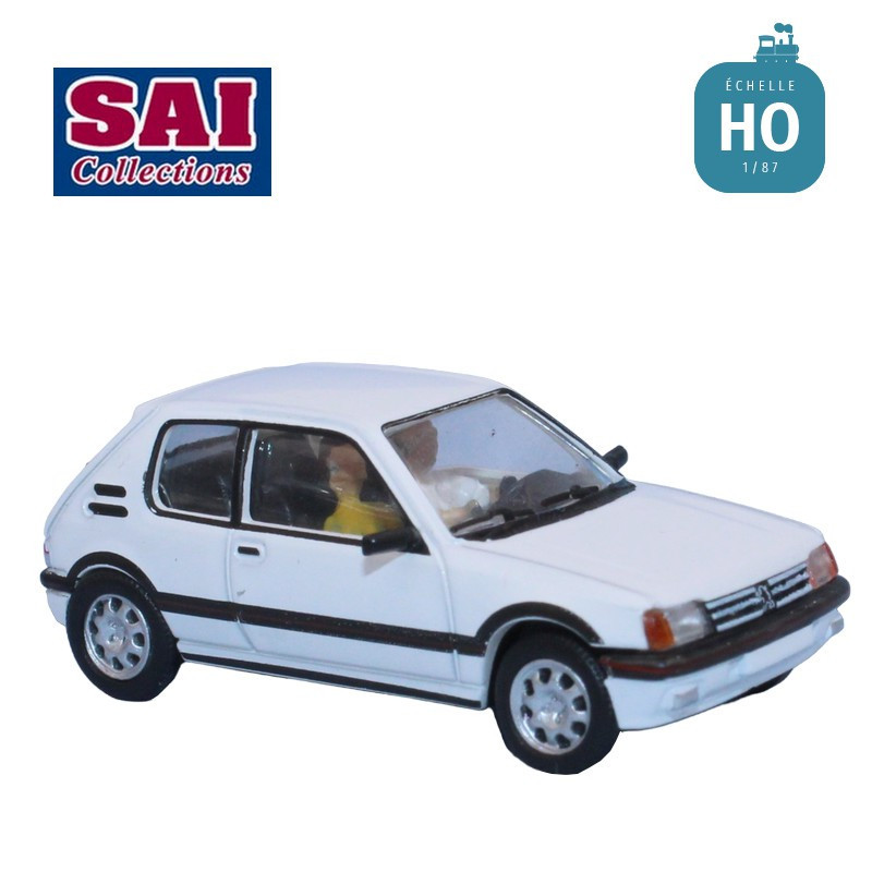 Peugeot 205 GTI avec conducteur et un passager Blanc Meije HO SAI 1636 - Maketis