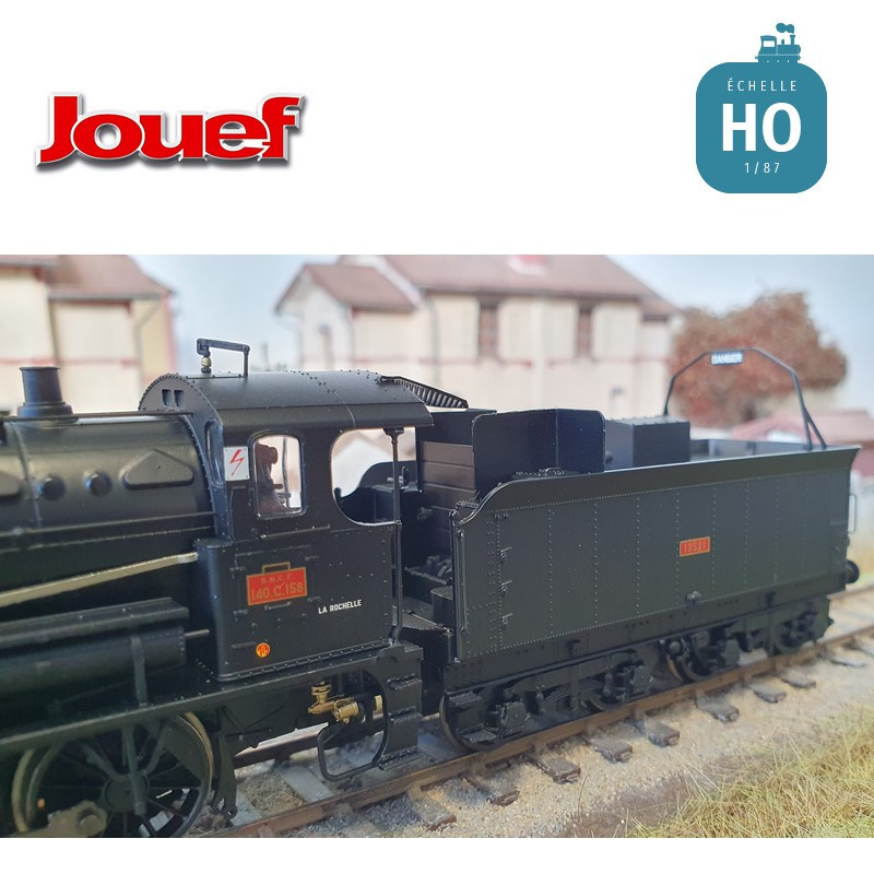 Locomotive à vapeur 140 C 158 avec tender 18 B 521 noire SNCF Ep III Analogique HO Jouef HJ2416 - Maketis