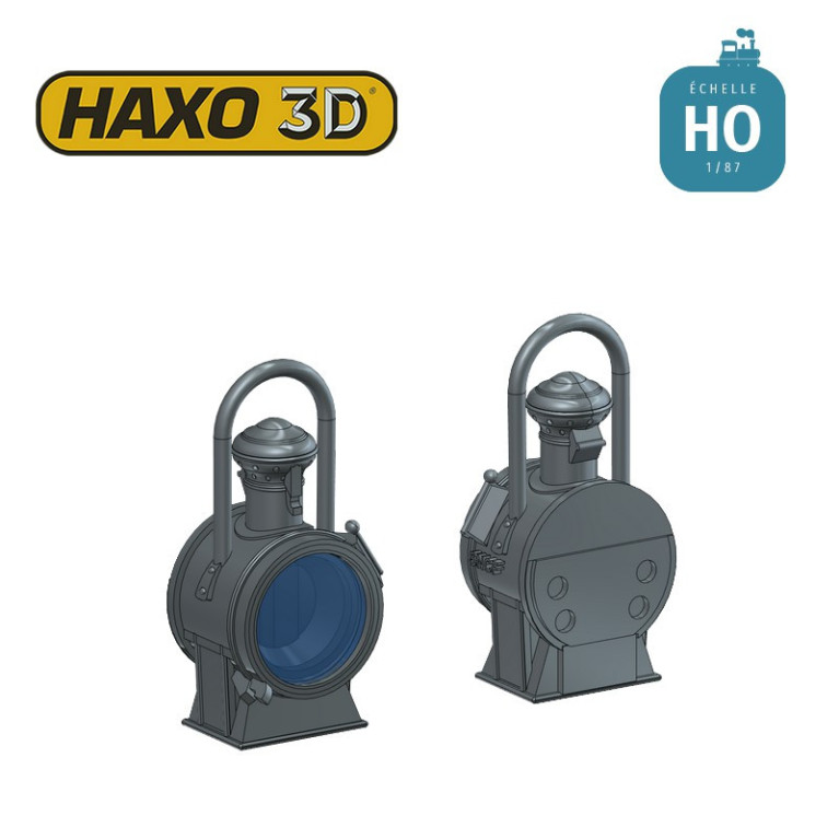 Lanternes locomotive type 9Lbis verre bleu Ep II-III 2 pcs HO Haxo 3D 344001 - Maketis Lanternes locomotive type 9Lbis verre bleu Ep II-III 2 pcs HO Haxo 3D 344001 - Maketis
