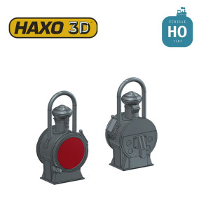 Lanternes feu de fin de convoi type 9LQ rouge + Leds CMS Ep II-III 2 pcs HO Haxo 3D 344008 - Maketis