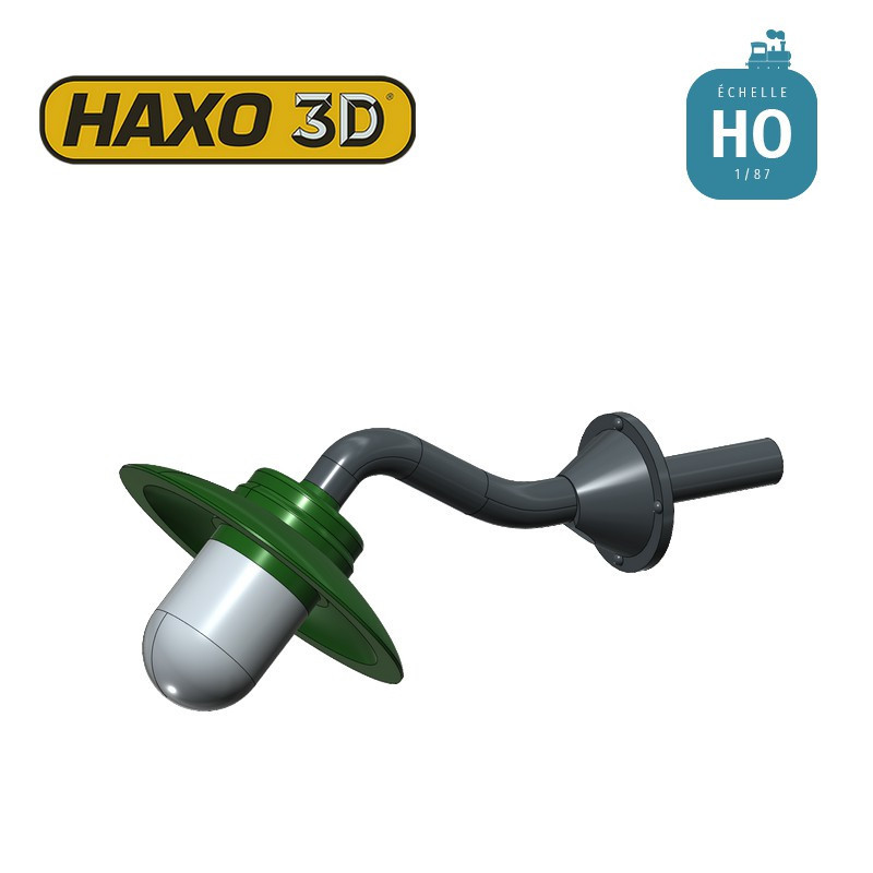 Appliques d'extérieur sur potence en col de cygne courte (sans Led) 2 pcs HO Haxo 3D 349020 - Maketis