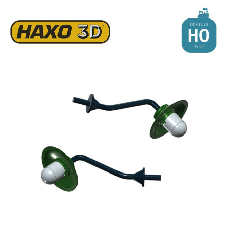 Appliques d'extérieur sur potence en col de cygne longue (sans Led) 2 pcs HO Haxo 3D 349022 - Maketis
