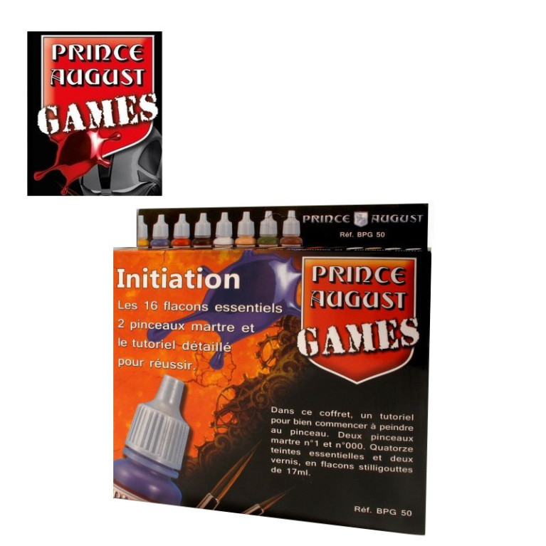 Coffret d'initiation Prince August Games 16 flacons et 2 pinceaux-Maketis