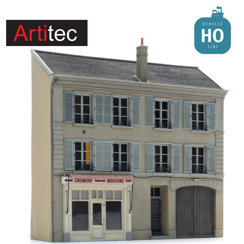 Façade de magasin de la famille Moreau en kit HO Artitec 10.431 - Maketis