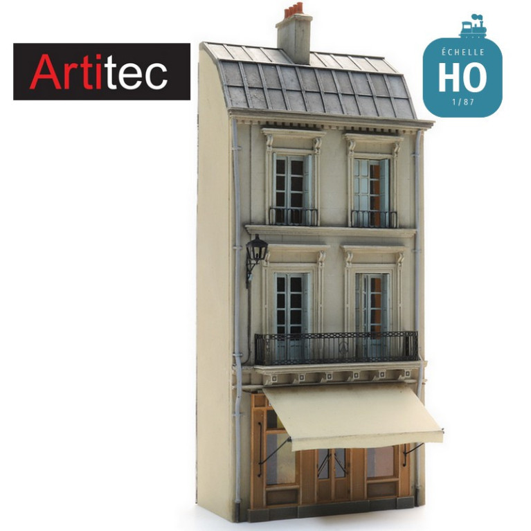 Façade de magasin de la famille Dupont en kit HO Artitec 10.432