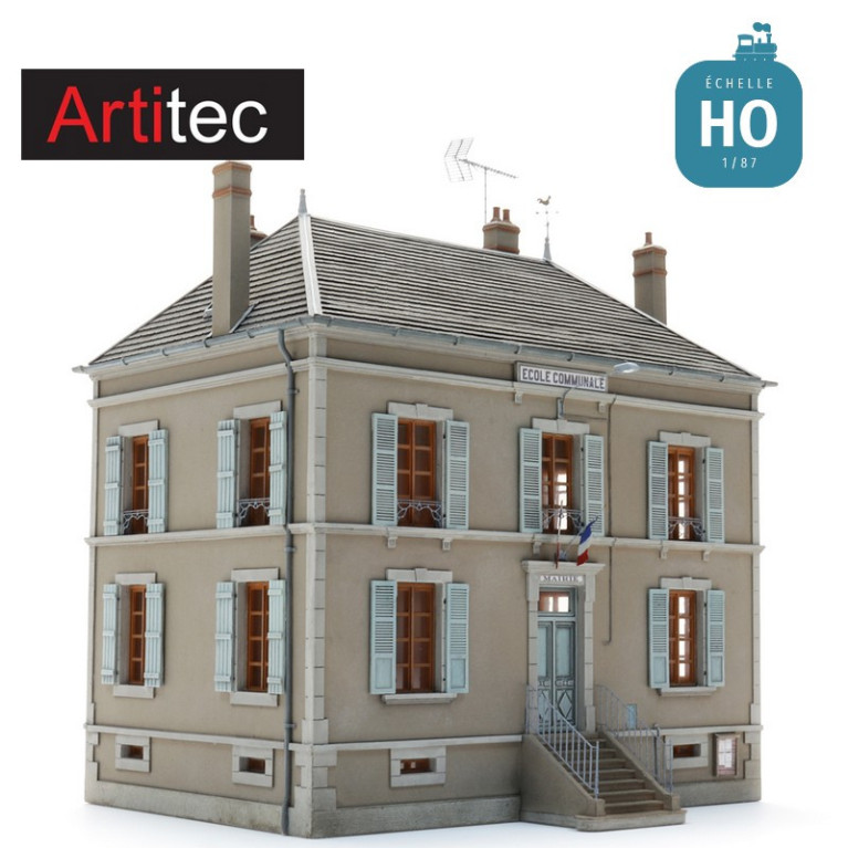 Mairie / Ecole communale en kit HO Artitec 10.433 - Maketis Mairie / Ecole communale en kit HO Artitec 10.433 - Maketis