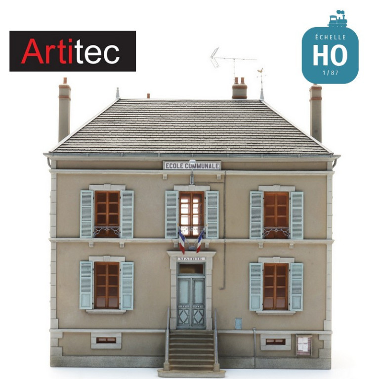 Mairie / Ecole communale en kit HO Artitec 10.433 - Maketis Mairie / Ecole communale en kit HO Artitec 10.433 - Maketis