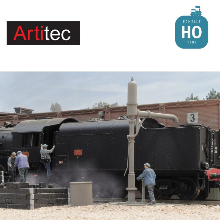Cheminots SNCF chargeant des briquettes 3 pcs HO Artitec 5870089