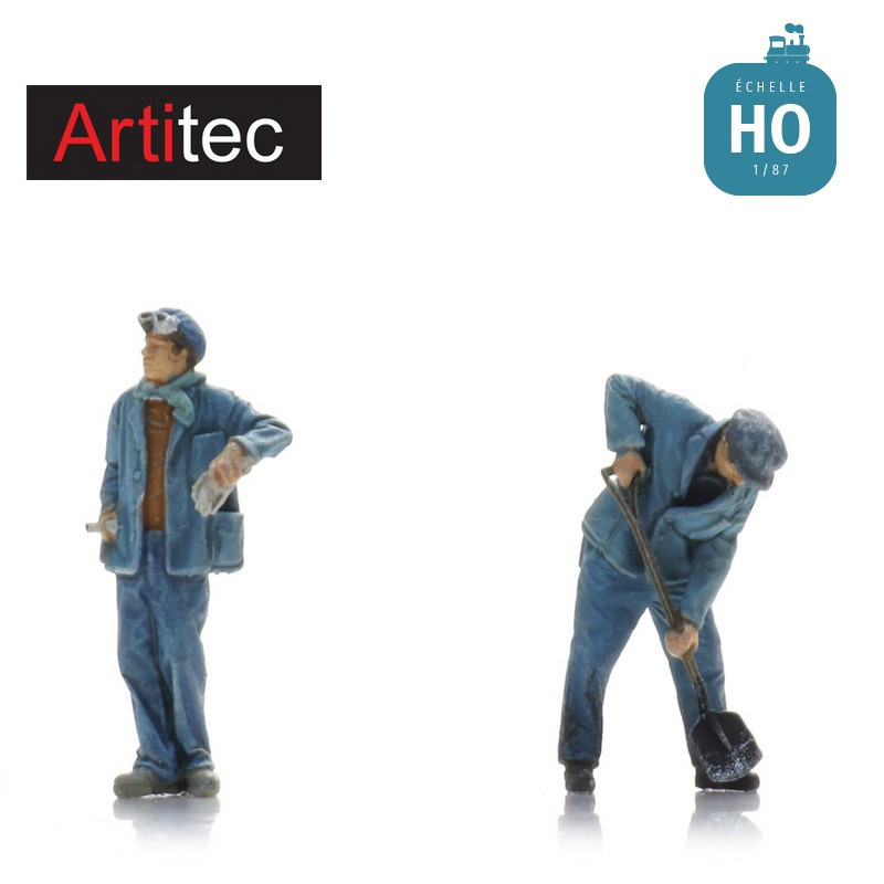 Cheminots SNCF agents d'entretien des vapeurs Bécaud 2 pcs en kit HO Artitec 7875035