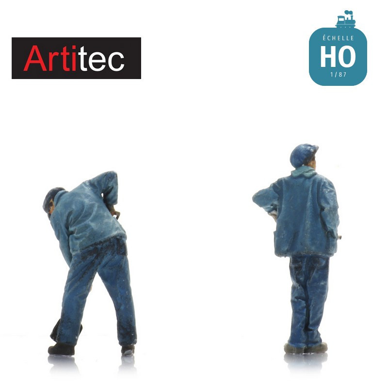 Cheminots SNCF agents d'entretien des vapeurs Bécaud 2 pcs en kit HO Artitec 7875035
