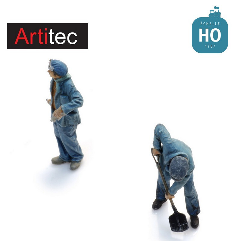 Cheminots SNCF agents d'entretien des vapeurs Bécaud 2 pcs en kit HO Artitec 7875035