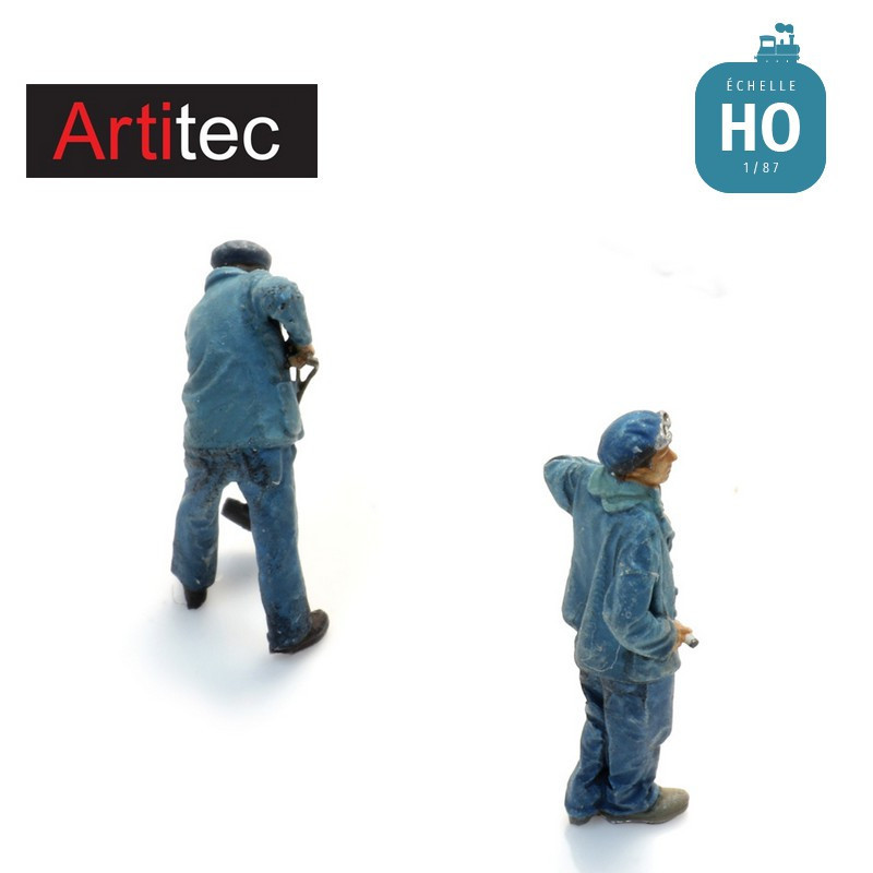 Cheminots SNCF agents d'entretien des vapeurs Bécaud 2 pcs en kit HO Artitec 7875035