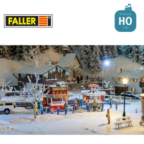 Coffret promotionnel 2 Stands de marché de Noël HO Faller 134001 - Maketis