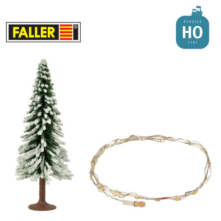 Coffret promotionnel Sapin de Noël avec illuminations HO Faller 181245 - Maketis