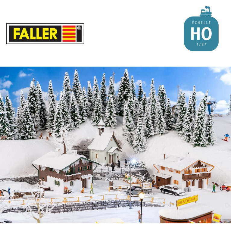 Coffret promotionnel Hiver à la montagne HO Faller 190142 - Maketis