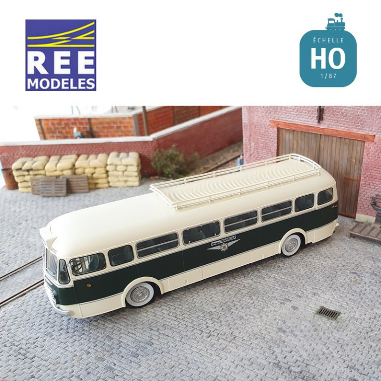 Autocar Renault R4190 Vert et crème « VOYAGES TRANSCAR » (75) HO REE CB-136 - Maketis