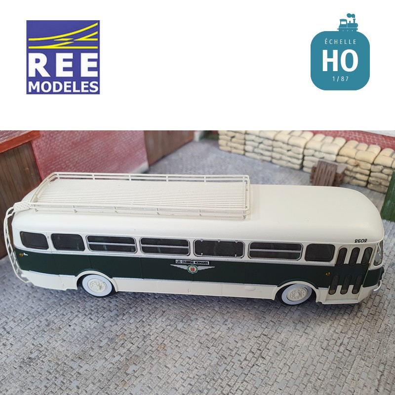 Autocar Renault R4190 Vert et crème TRANSCAR  « LES COURRIERS NORMANDS » (14) HO REE CB-135 - MAKETIS