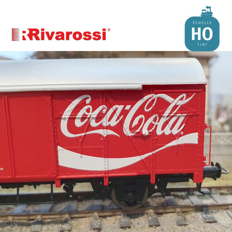 Wagon couvert "Coca-Cola" type Gs à parois plates FS Ep IV HO Rivarossi HR6610 - Maketis