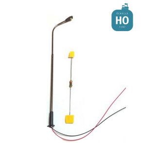 Lampadaire simple courbe HO à LED CMS-Maketis