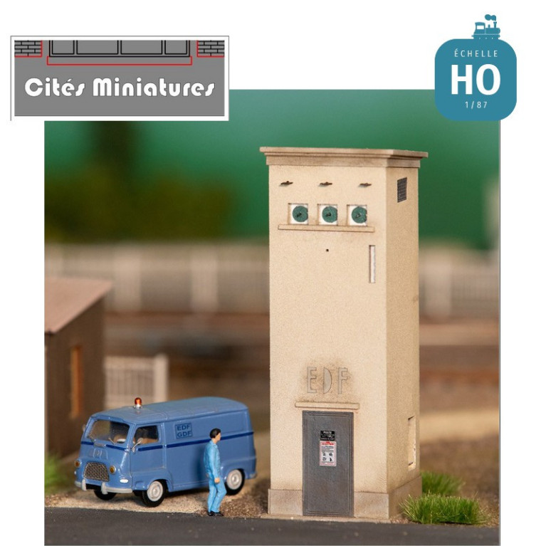 Poste transfo EDF cabine haute HO Cités-miniatures ED-025-2-HO-Maketis