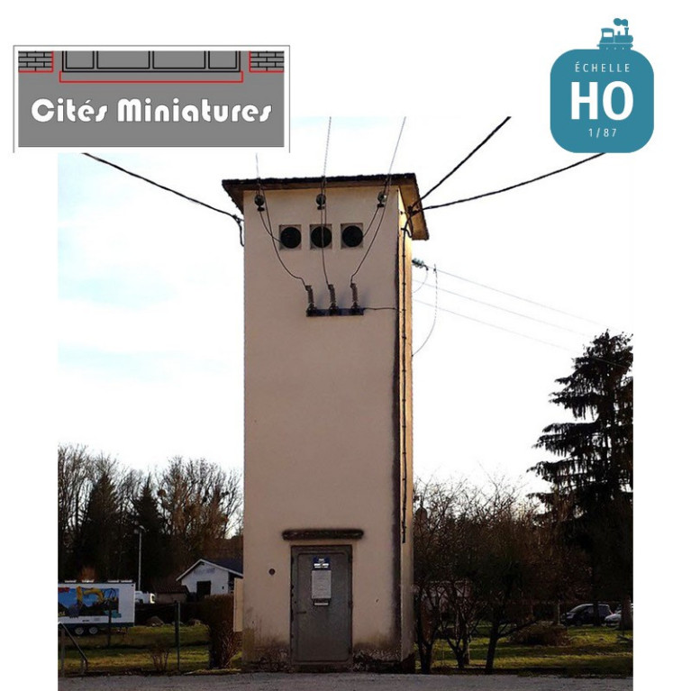 Poste transfo EDF cabine haute HO Cités-miniatures ED-025-2-HO-Maketis