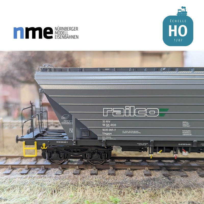 Wagon céréalier Uagpps 80m³ RAILCO gris EP VI HO NME 513615 - Maketis