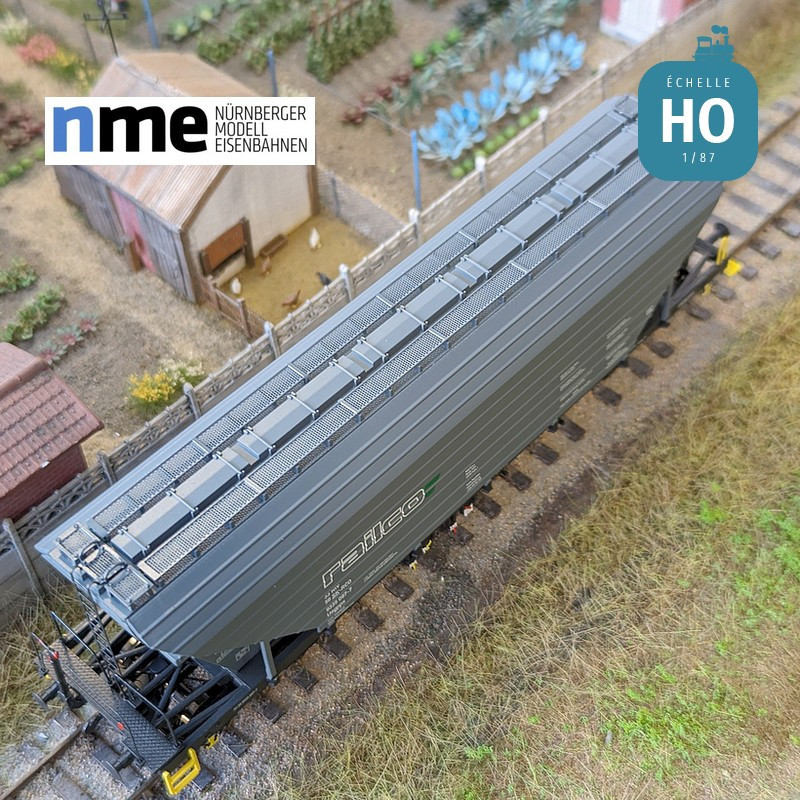 Wagon céréalier Uagpps 80m³ RAILCO gris EP VI HO NME 513614 - Maketis