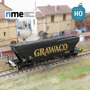 Wagon céréalier Uagpps 80m³ GRAWACO noir EP VI HO NME 513603 - Maketis