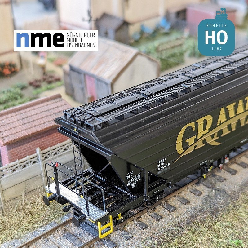 Uagpps 80m³ grain wagon GRAWACO black EP VI HO NME 513603 - Maketis