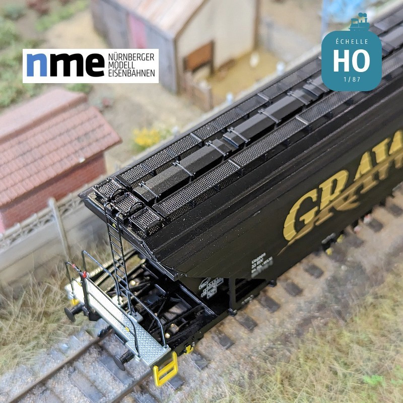 Uagpps 80m³ grain wagon GRAWACO black EP VI HO NME 513604 - Maketis