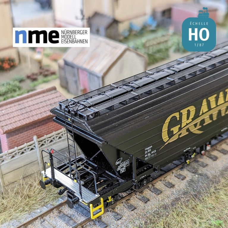 Uagpps 80m³ grain wagon GRAWACO black EP VI HO NME 513605 - Maketis Uagpps 80m³ grain wagon GRAWACO black EP VI HO NME 513605 - Maketis