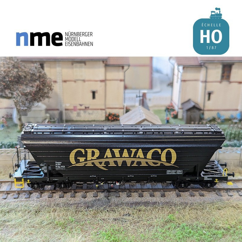 Uagpps 80m³ grain wagon GRAWACO black EP VI HO NME 513605 - Maketis