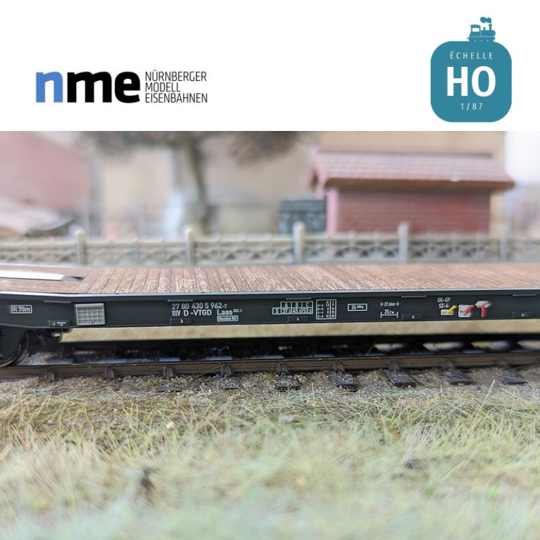 Laas VTG flat car coupling with EXTE Ep VI HO NME stakes 534613 - Maketis