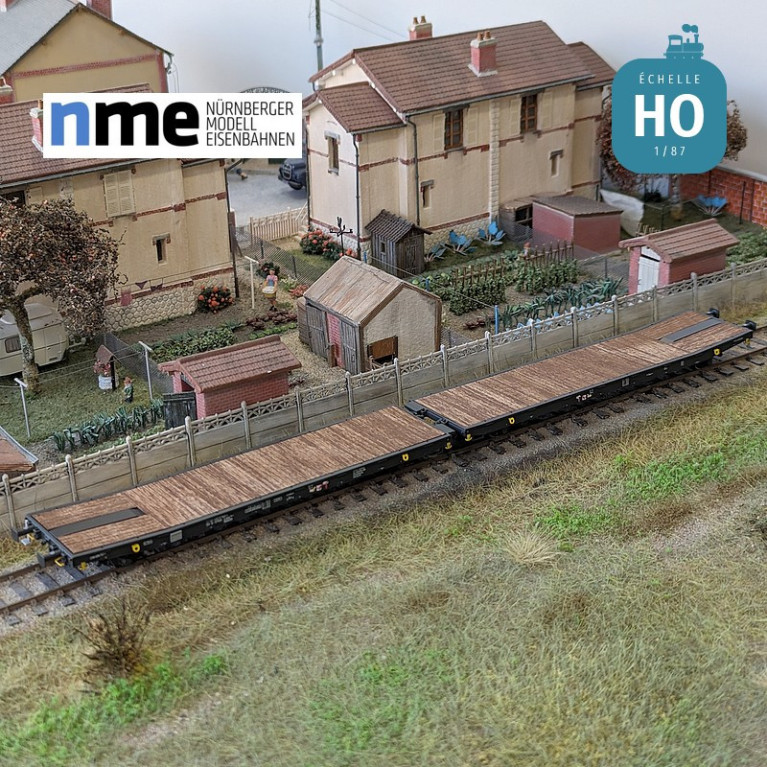 Couplage wagons plats Laas VTG avec ranchers EXTE Ep VI HO NME 534612 - Maketis Couplage wagons plats Laas VTG avec ranchers EXTE Ep VI HO NME 534612 - Maketis