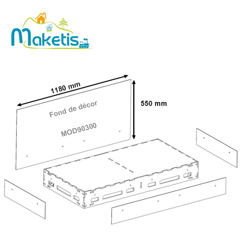 Fond de décor seul 1180x550 mm MDF 3mm blanc Easy Module Maketis MOD90300 - Maketis Fond de décor seul 1180x550 mm MDF 3mm blanc Easy Module Maketis MOD90300 - Maketis