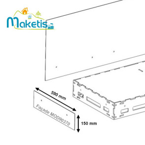 Front only 590x150 mm MDF 3mm white Easy Module Maketis MOD90370