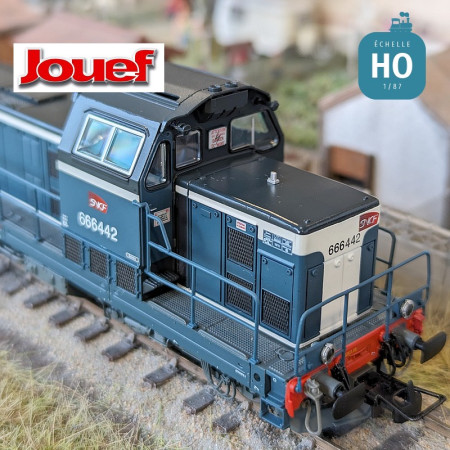 Diesel locomotive BB 666442 SNCF blue livery Ep VI Analog HO Jouef HJ2441 - Maketis