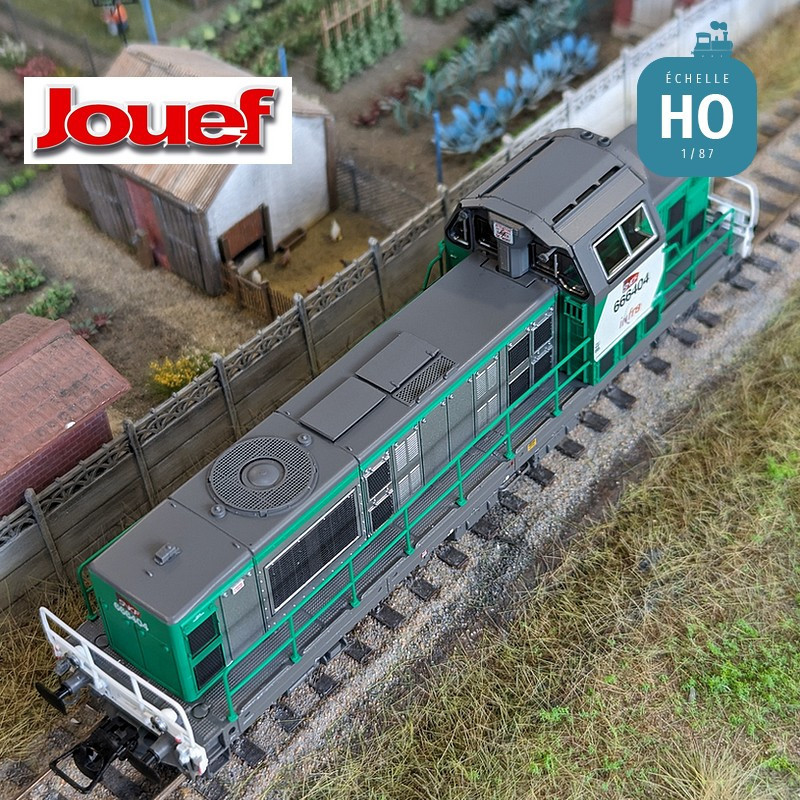 Diesel locomotive BB 666407 "FRET" green livery SNCF Infra Ep VI Digital son HO Jouef HJ2442S - Maketis