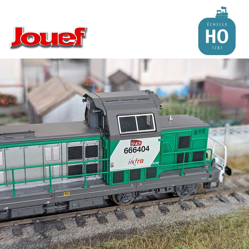 Locomotive diesel BB 666407  "FRET" livrée verte SNCF Infra Ep VI Digital son HO Jouef HJ2442S - Maketis