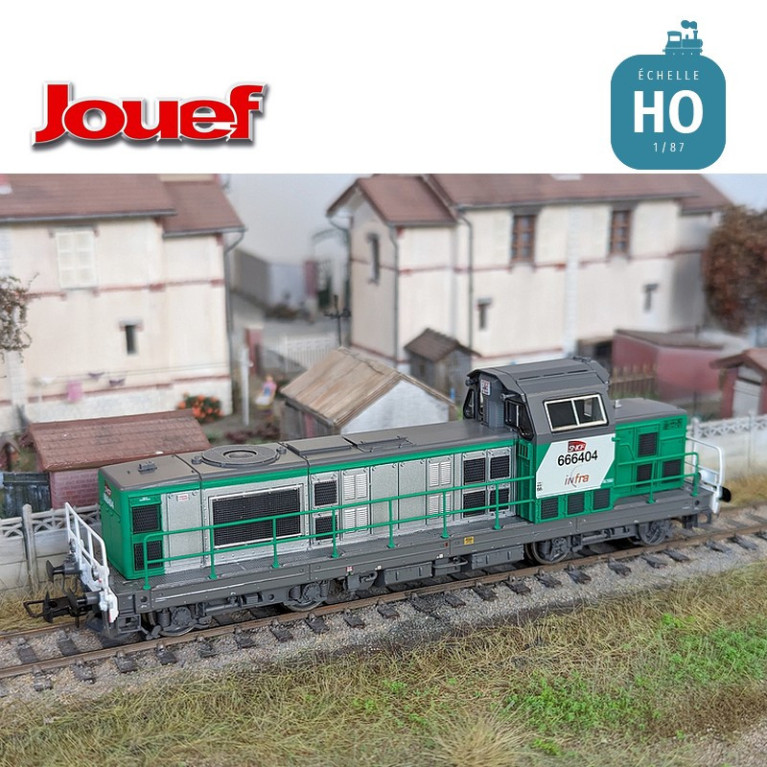 Locomotive diesel BB 666407  "FRET" livrée verte SNCF Infra Ep VI Analogique HO Jouef HJ2442 - Maketis