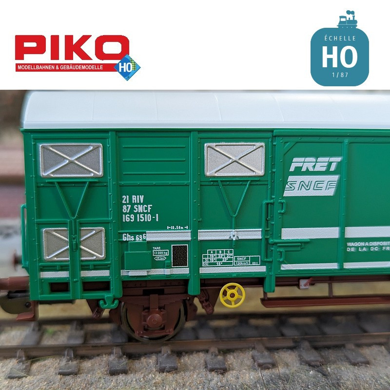 Wagon couvert type Gs 40 "FRET" SNCF Ep V HO Piko 97121 - Maketis