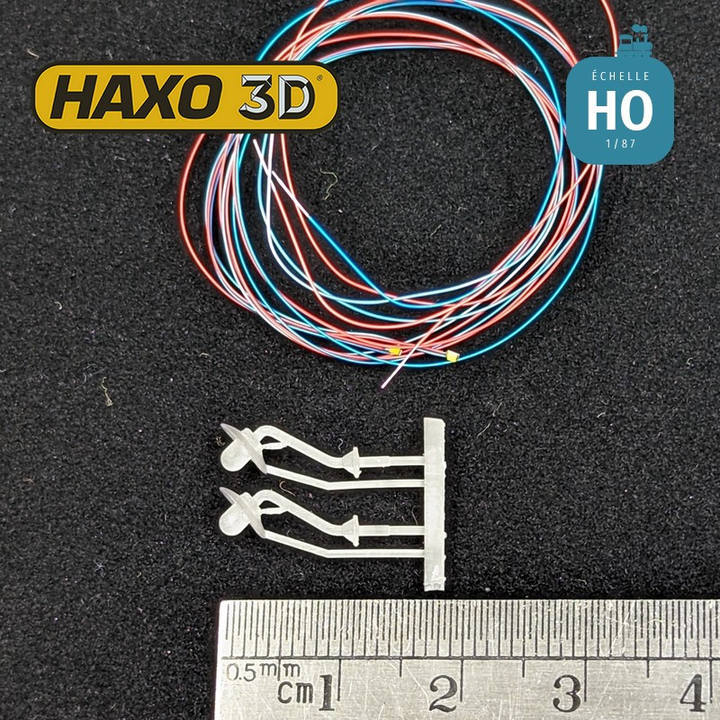 Appliques d'extérieur sur potence en col de cygne longue avec Led 2 pcs HO Haxo 3D 349023 - Maketis