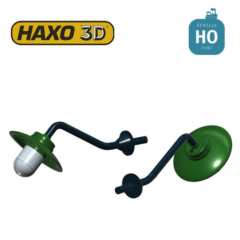 Appliques d'extérieur sur potence en col de cygne longue avec Led 2 pcs HO Haxo 3D 349023