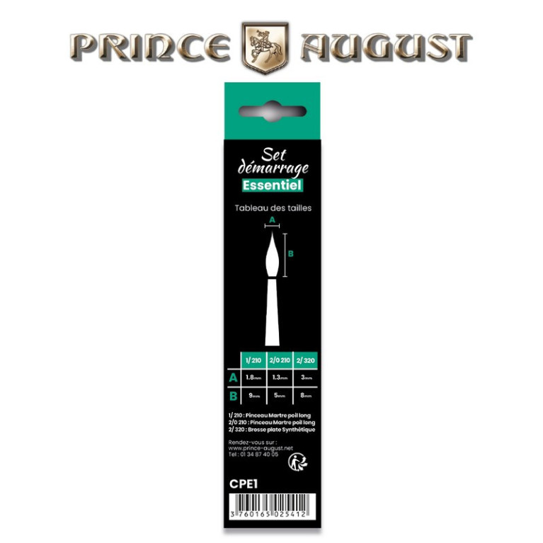 Set de pinceaux essentiel démarrage (3 pcs) Prince August CPE1 - MAKETIS Set de pinceaux essentiel démarrage (3 pcs) Prince August CPE1 - MAKETIS