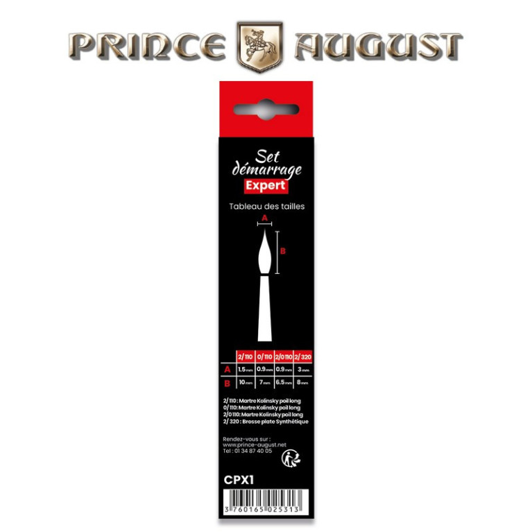 Set de pinceaux expert démarrage (4 pcs) Prince August CPX1 - Maketis Set de pinceaux expert démarrage (4 pcs) Prince August CPX1 - Maketis