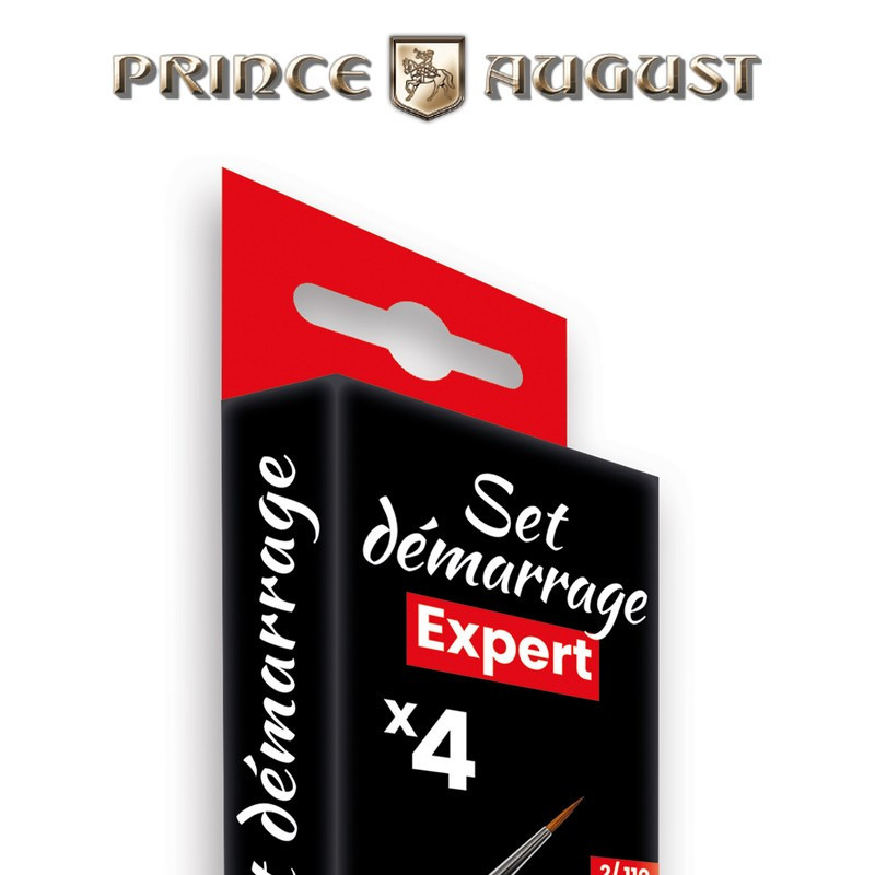 Set de pinceaux expert démarrage (4 pcs) Prince August CPX1 - Maketis